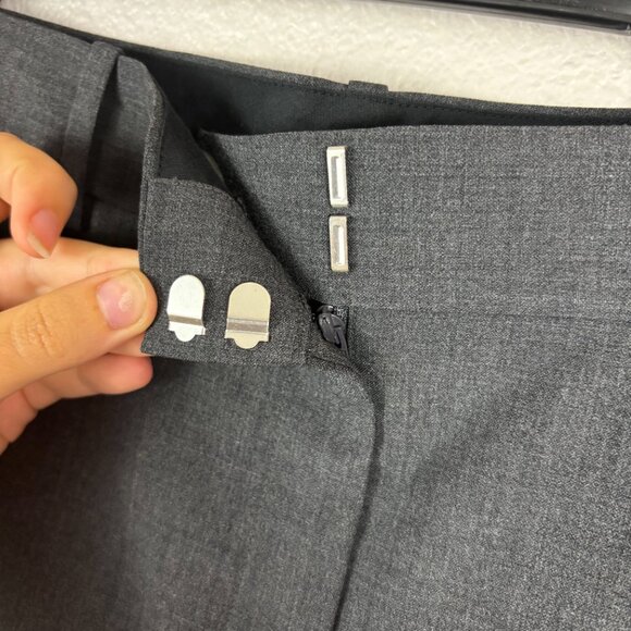 Theory Womens Heather Gray Stretch Mid Rise Straight Ankle Dress Pants Size 8 - Picture 4 of 10